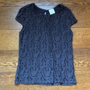 Anthropologie Julienne Cap Sleeve Lace Romantic Blouse M